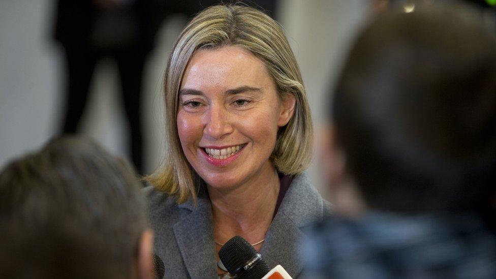 EU foreign policy chief Federica Mogherini in Brussels 14 Nov