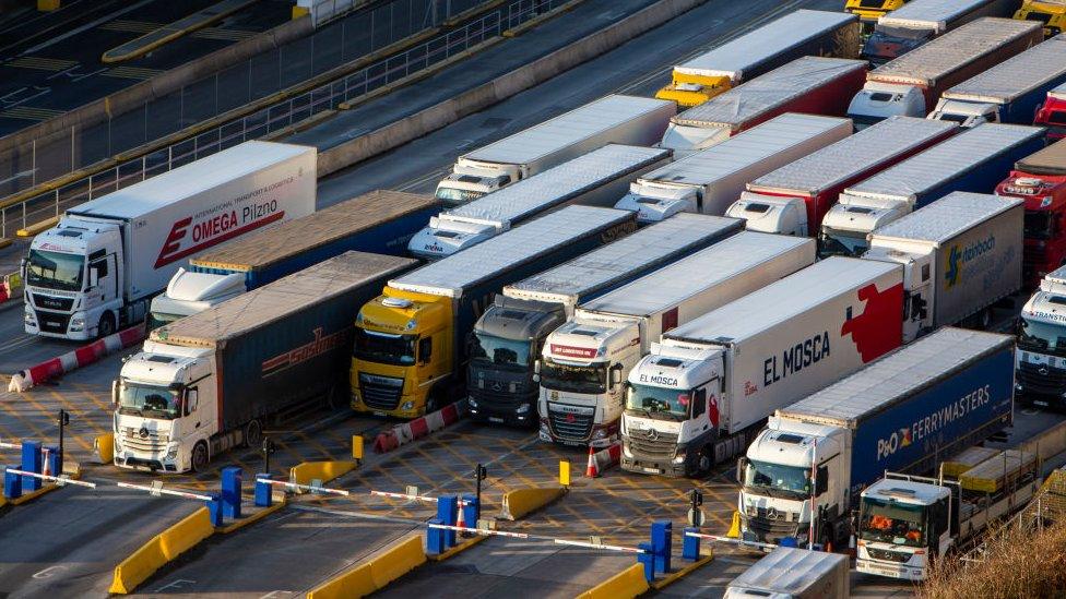 Lorries at Dover