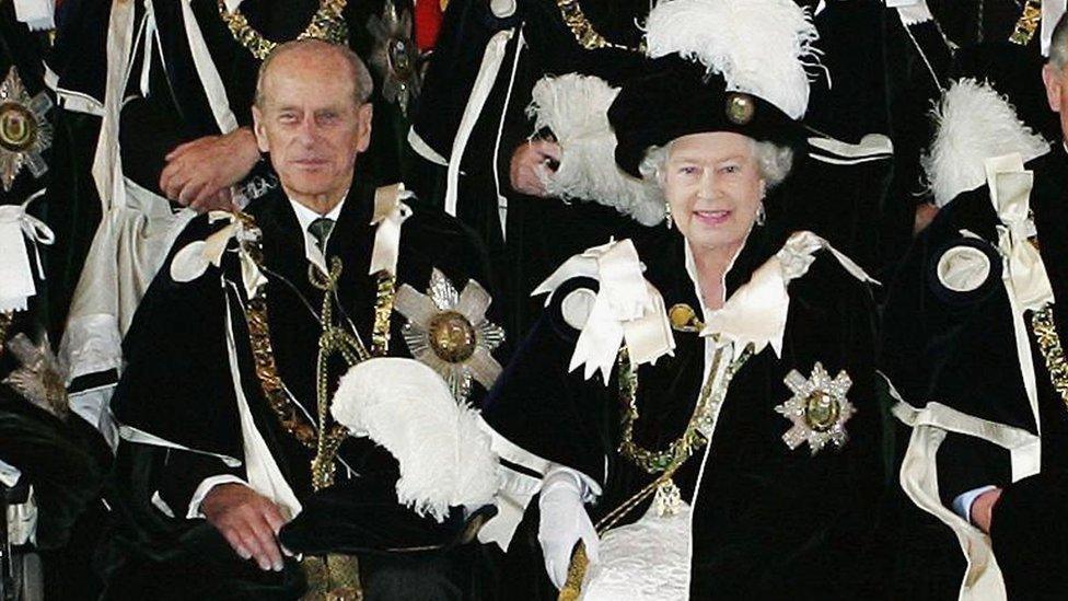 The Queen and the prince at the Order of the Thistle ceremony at St Giles Cathedral in Edinburgh in 2006