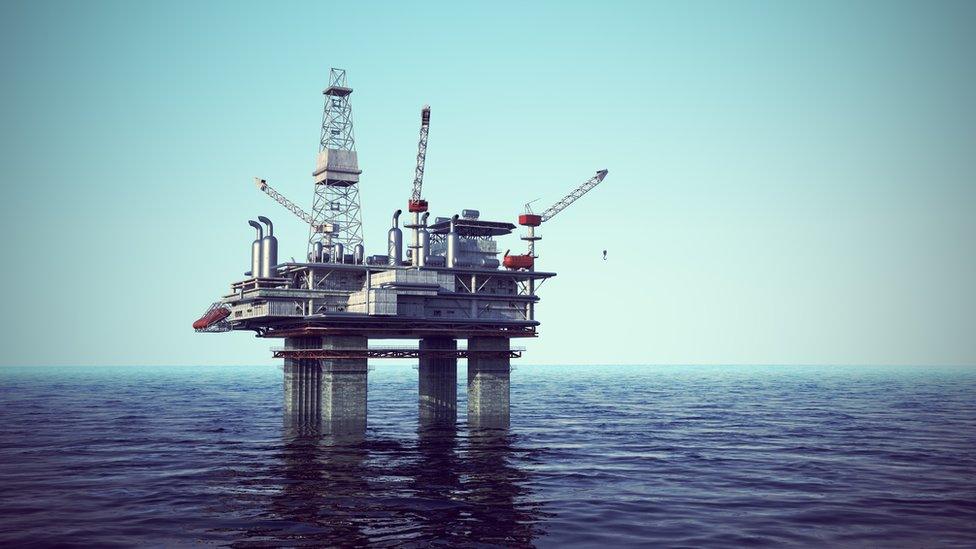 Oil platform in the North Sea