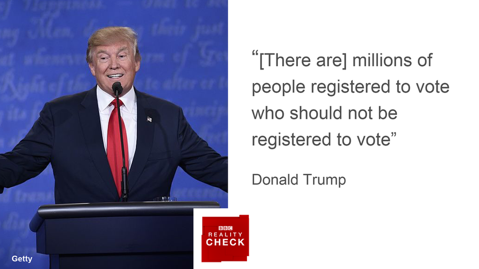 Donald Trump: "There are millions of people registered to vote who should not be registered to vote"