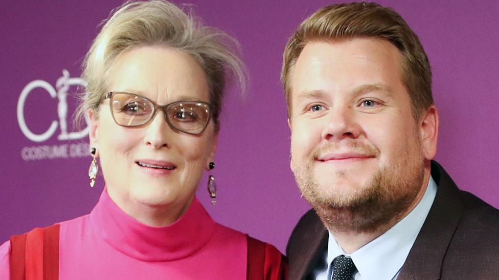 Meryl Streep with James Corden