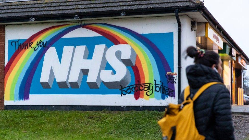 Graffiti NHS sign