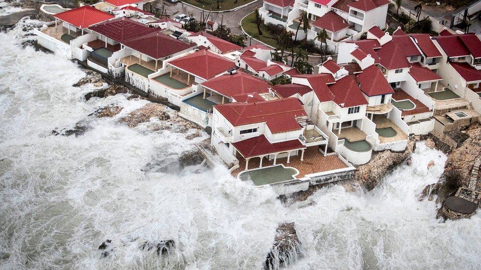 Aerial picture showing Hurricane Irma damage