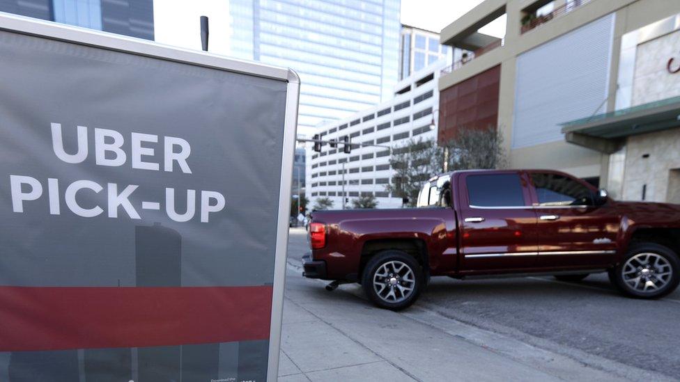 Uber pick-up spot in Houston, Texas (file photo January 2017)