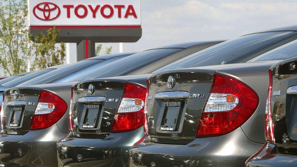 Toyota cars in a car yard