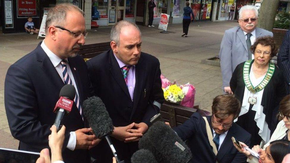 Polish ambassador to the UK Arkady Rzegocki and Harlow MP Robert Halfon [Wednesday 31 August 2016]