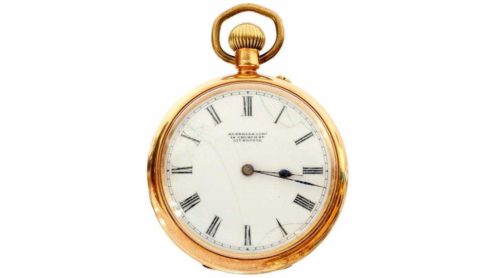 The gold pocket watch belonging to Billy Meredith