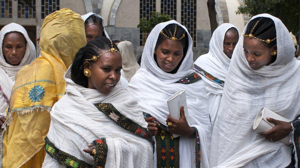 Orthodox Christians in Aksum, Ethiopia