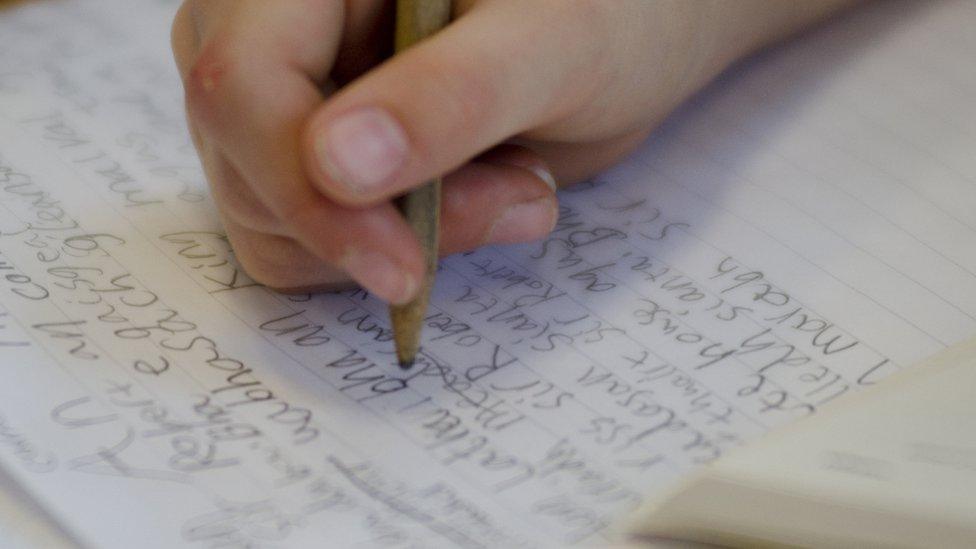 A child writing