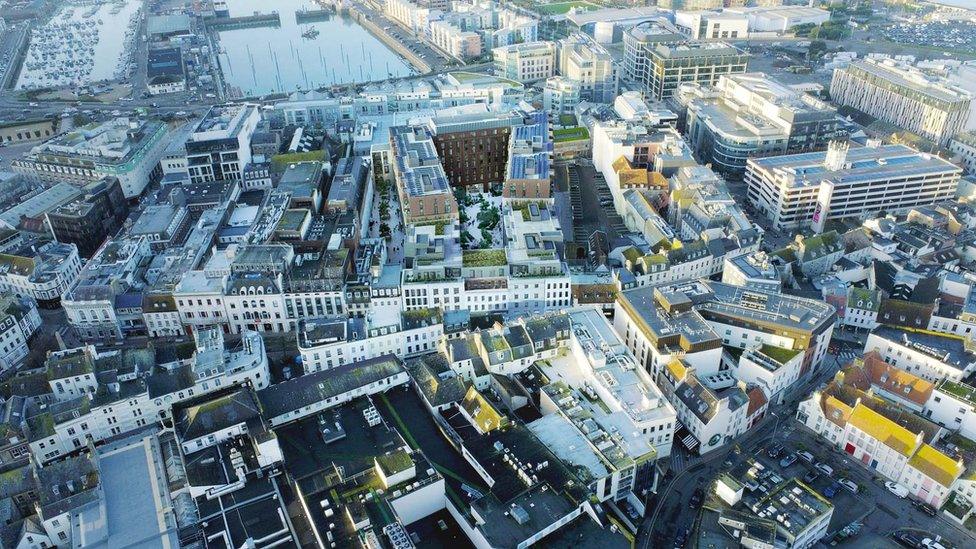 Aerial view of St Helier