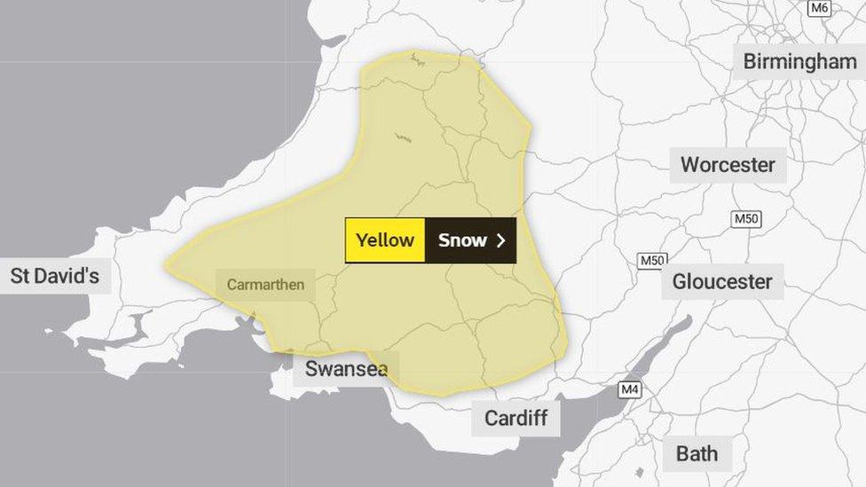 Snow warning area map