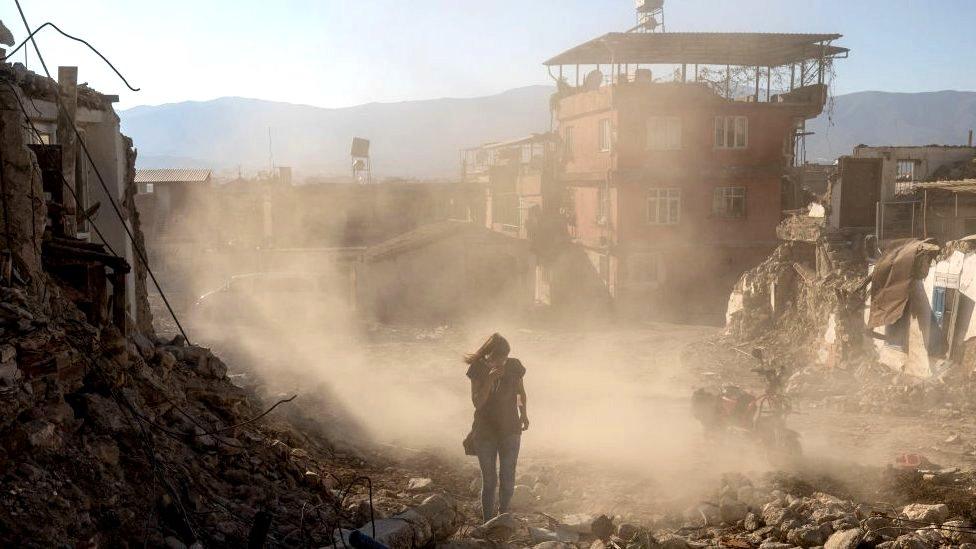 The destruction of the buildings damaged in the Kahramanmaras earthquake continues on June 27, 2023 in Hatay, Turkey.