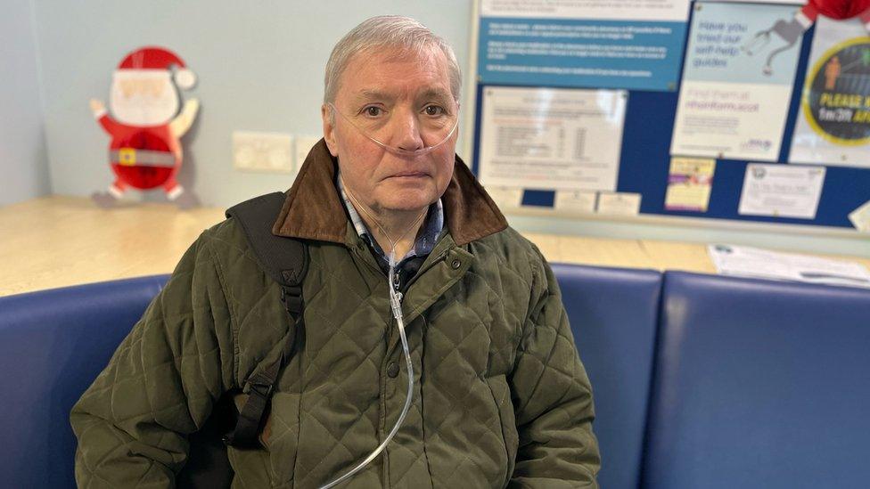 patient James Mowbrey, 67 - Chronic lung disease IPF. Affects the lungs and just got breathing machine not so long ago - hope to get a new lighter one soon