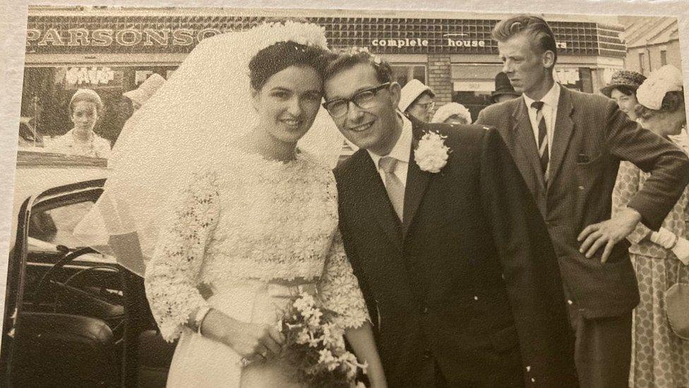 Margaret and John Lawes on their wedding day