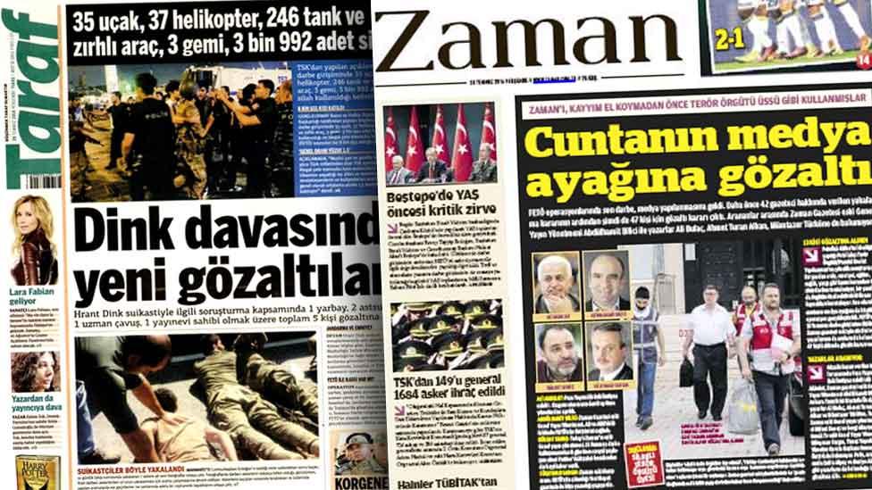 Turkish newspapers Taraf and Zaman