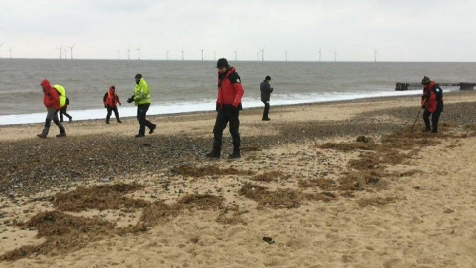 Beach being searched