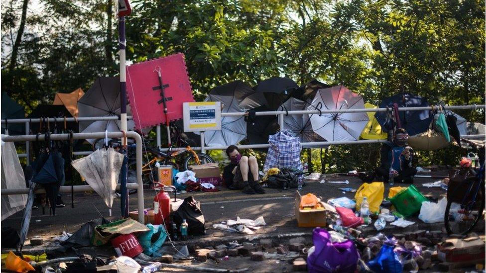 Protesters at CUHK