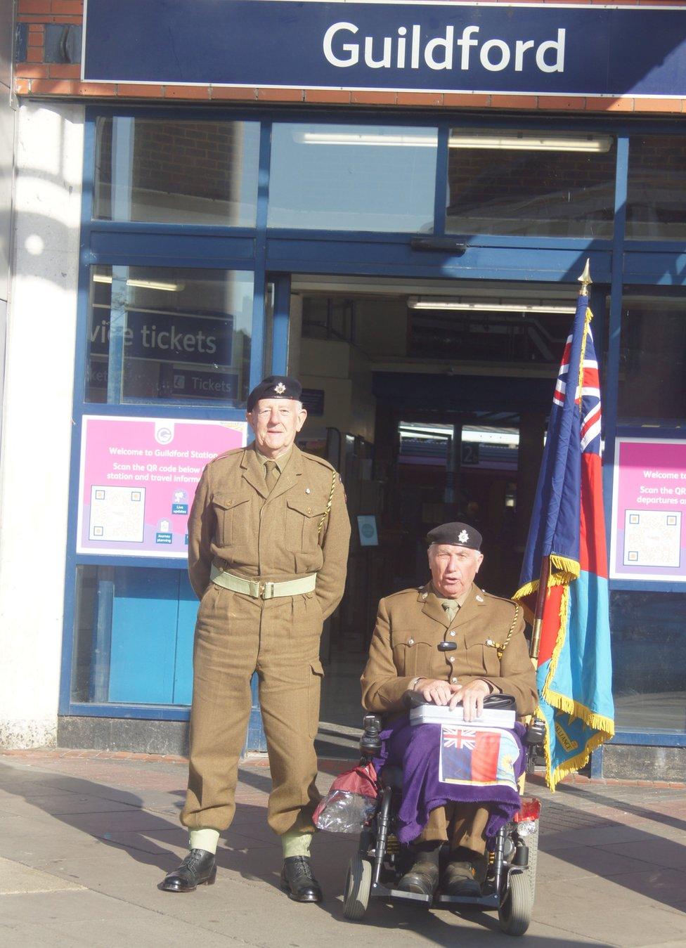 Roy Hunt (left) and Michael Homer outside Guildford train station