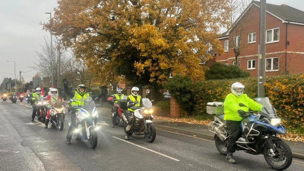 Bikers on the Reading Toy Run 2022