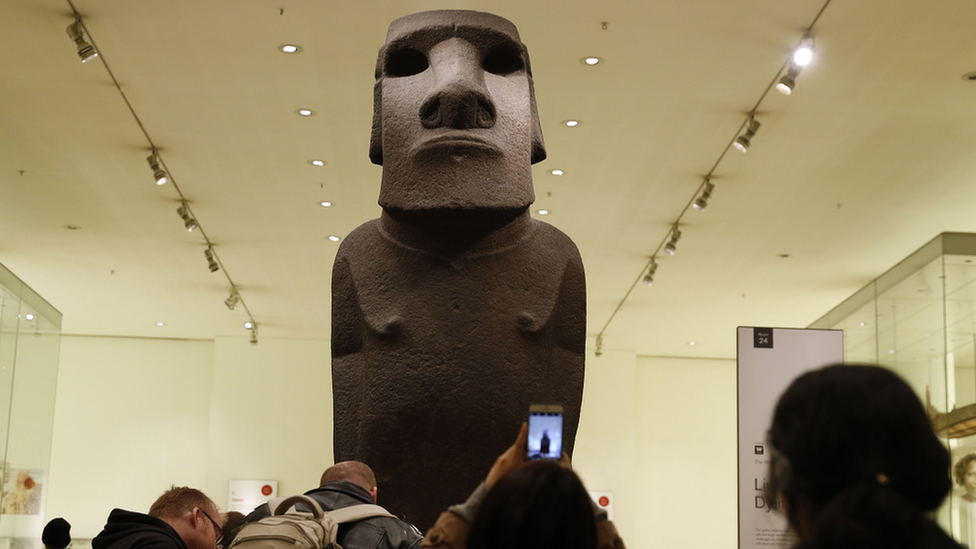 Hoa Hakananai'a in the British Museum in 2018