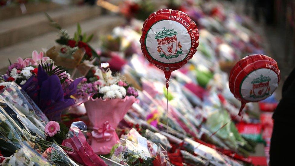 flower tributes for Hillsborough