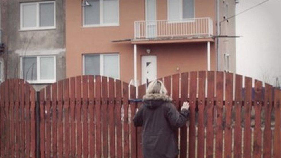 Sam Poling at a 'transit house' in Eastern Slovakia