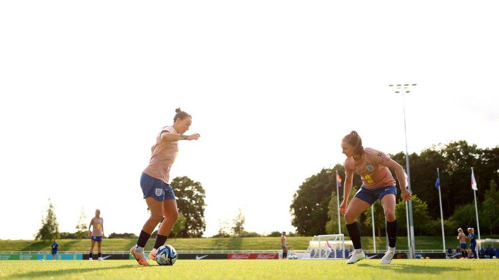 Lucy Bronze and Niamh Charles