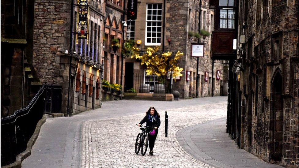 Edinburgh street quiet during lockdown