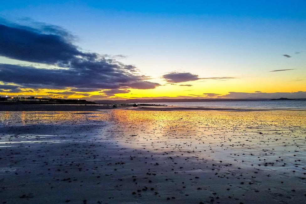 Sunset over a beach