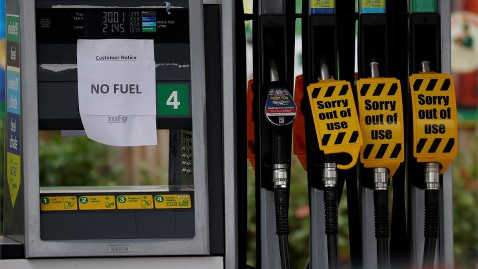 empty petrol pumps