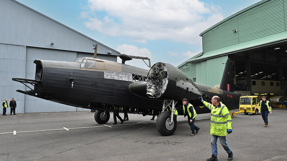 Wellington being moved out of hangar