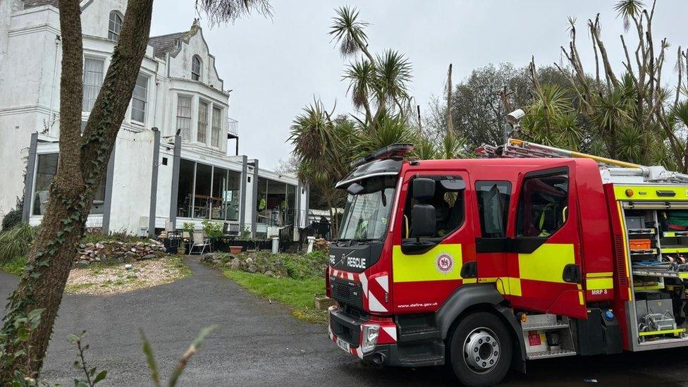 Fire engine at Sherwood Palm Hotel