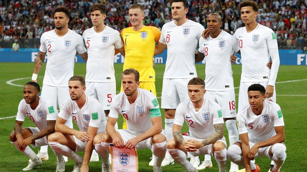 England men's team for the World Cup 2018.