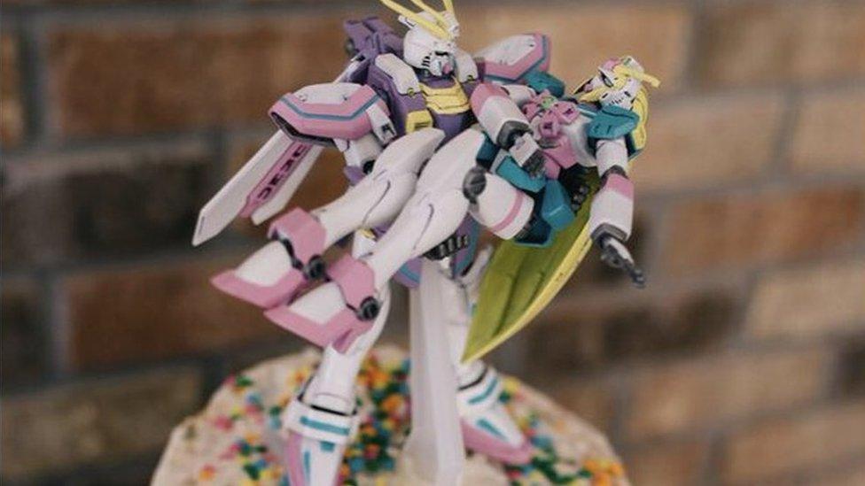 Gundam wedding cake topper