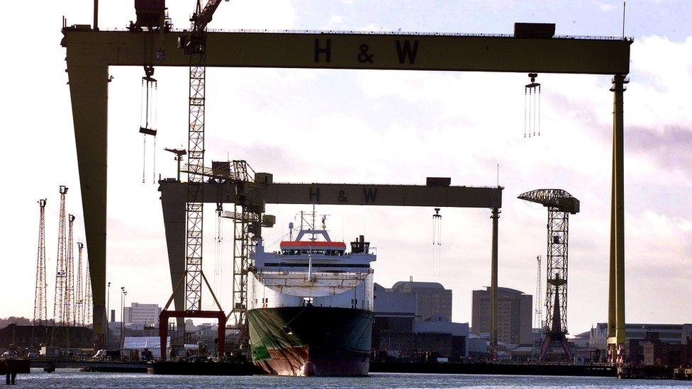 The Anvil Point beneath the Harland and Wolff cranes