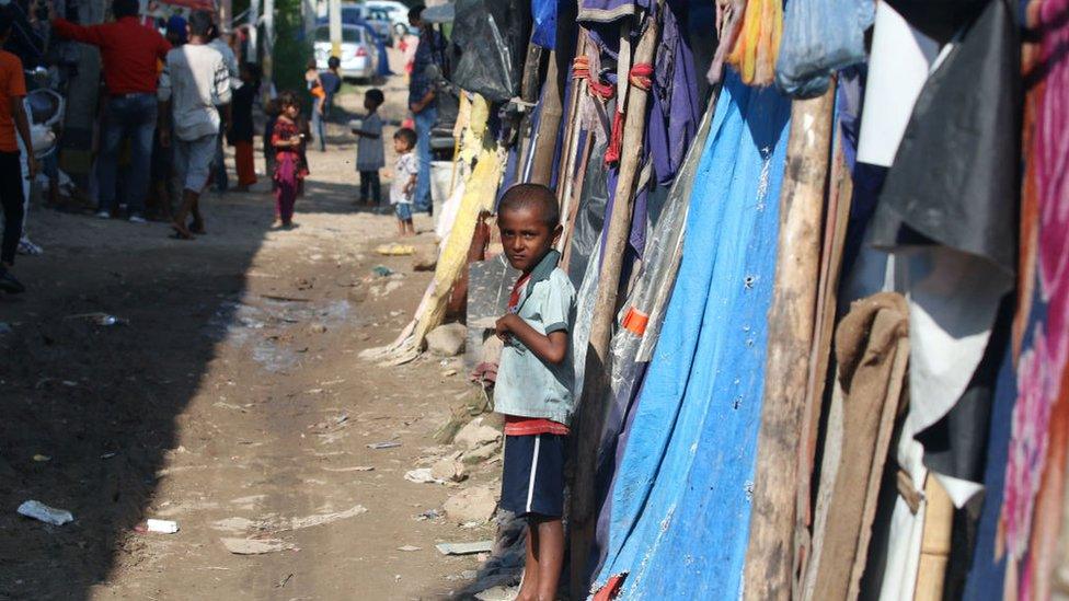 A general view at Rohingya Refugees camp , located near Madanpur Khadar Okhla on August 17 2022 in New Delhi, India.