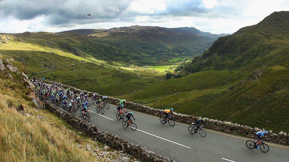 Roedd un o gymalau cystadleuaeth seiclo'r Tour of Britain yn ymweld â Dyffryn Peris yn 2013