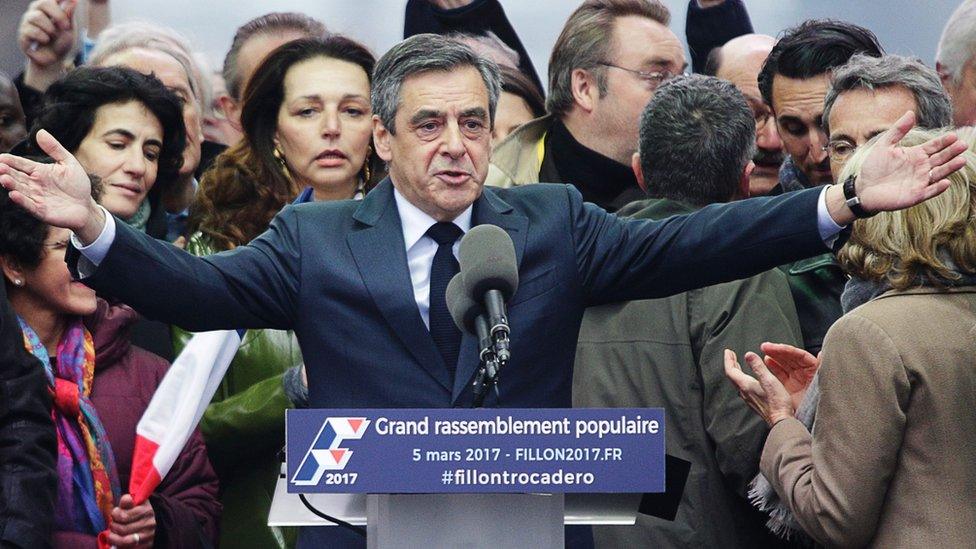 Francois Fillon's rally at the Trocadero in Paris