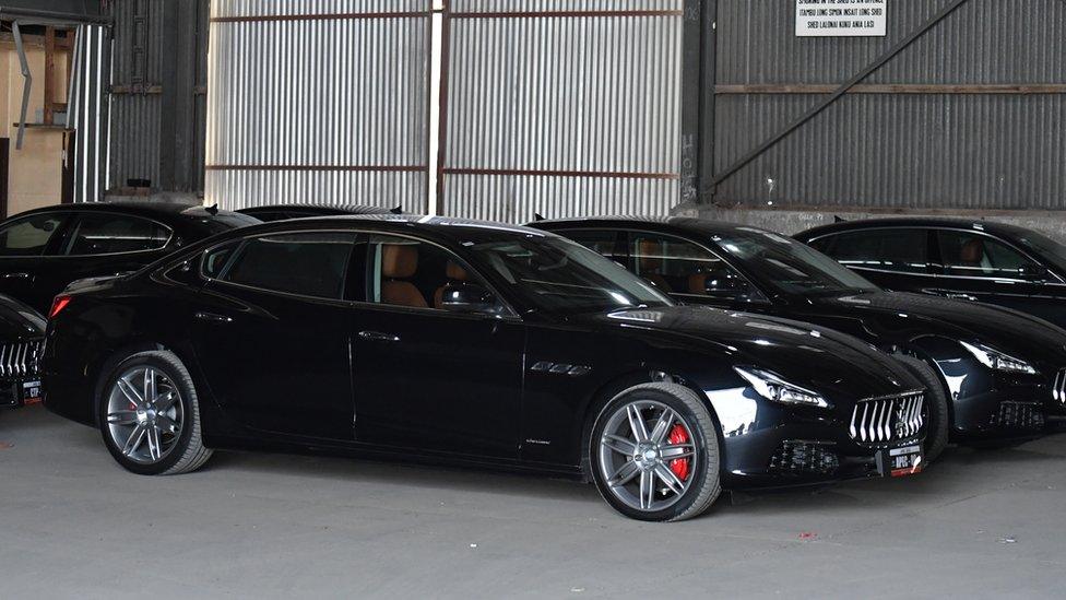 A fleet of Maseratis in Papua New Guinea