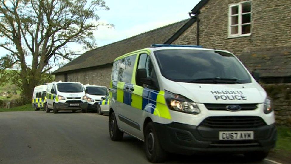 Dyfed-Powys Police search at Whitton, Powys, following disappearance of Hollie Kerrell