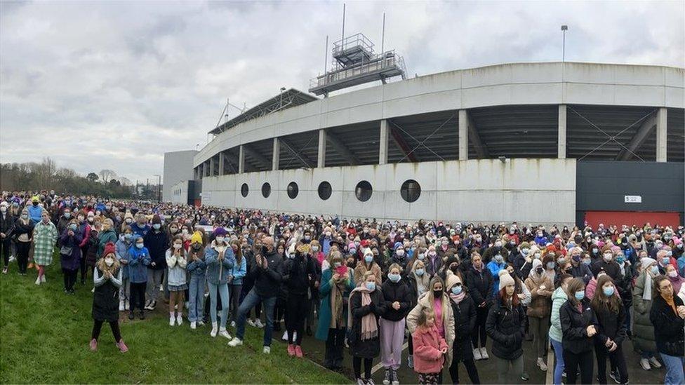 About 5,000 people attended a vigil and walk in Cork this morning