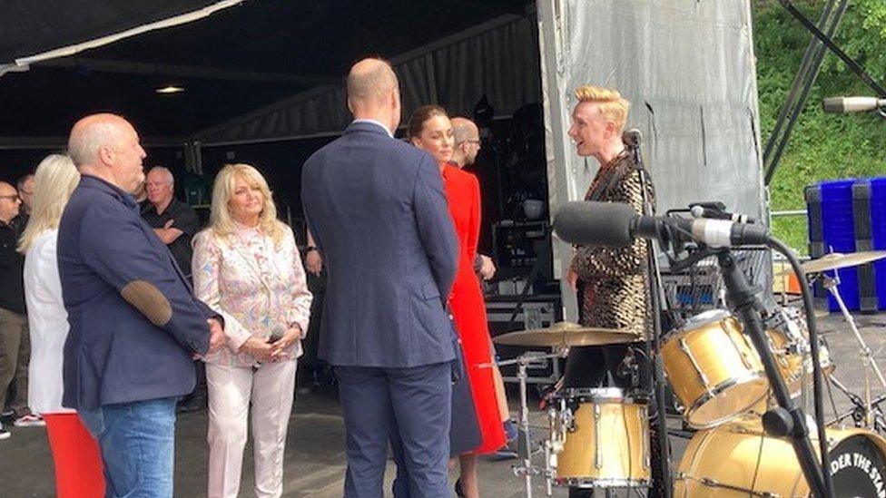 William and Catherine with Bonnie Tyler and Owain Wyn Evans