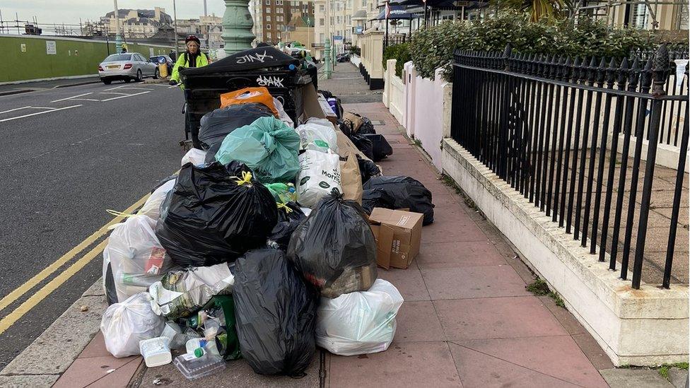 Brighton rubbish piling up