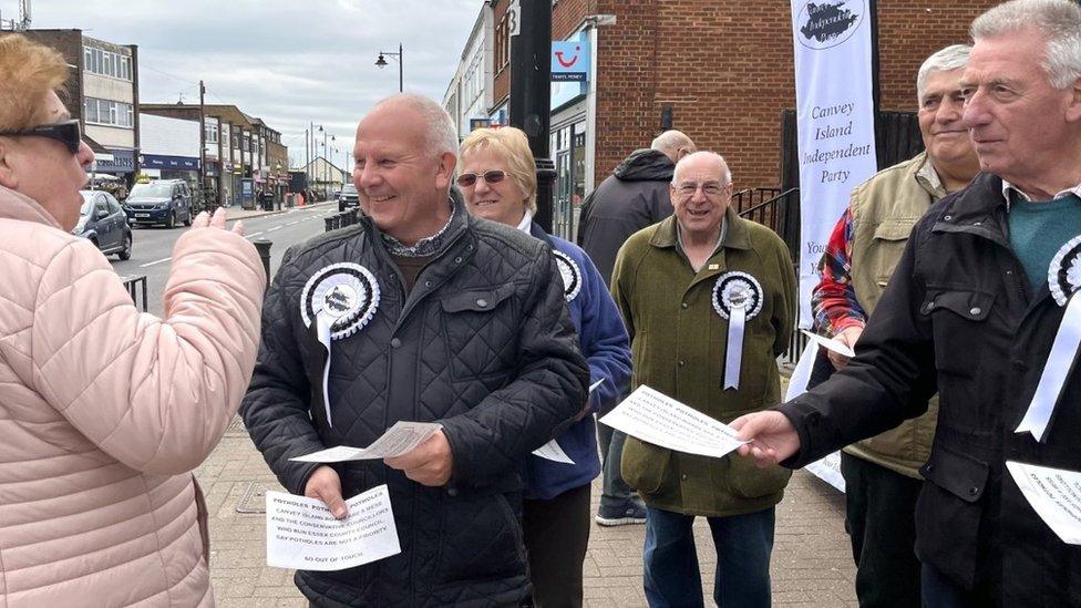 Independents canvassing for votes