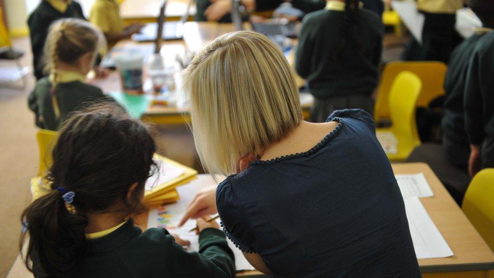 Teacher in a classroom with children