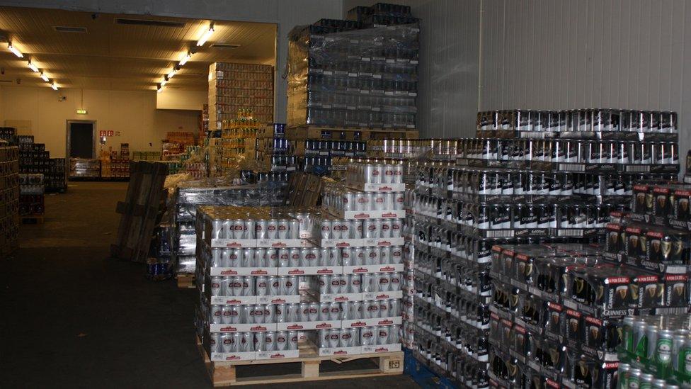 The seized alcohol from Rotherham Cash and Carry