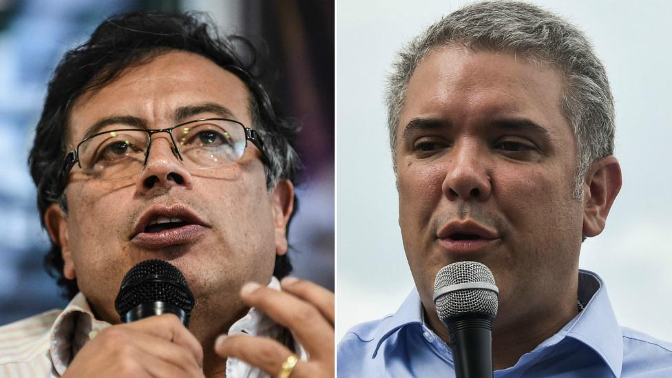 Composite image of Gustavo Petro and Ivan Duque