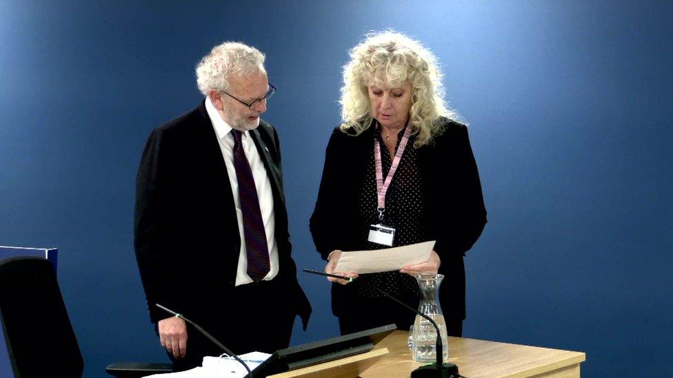 Prof Graham Medley being sworn in at the Covid inquiry