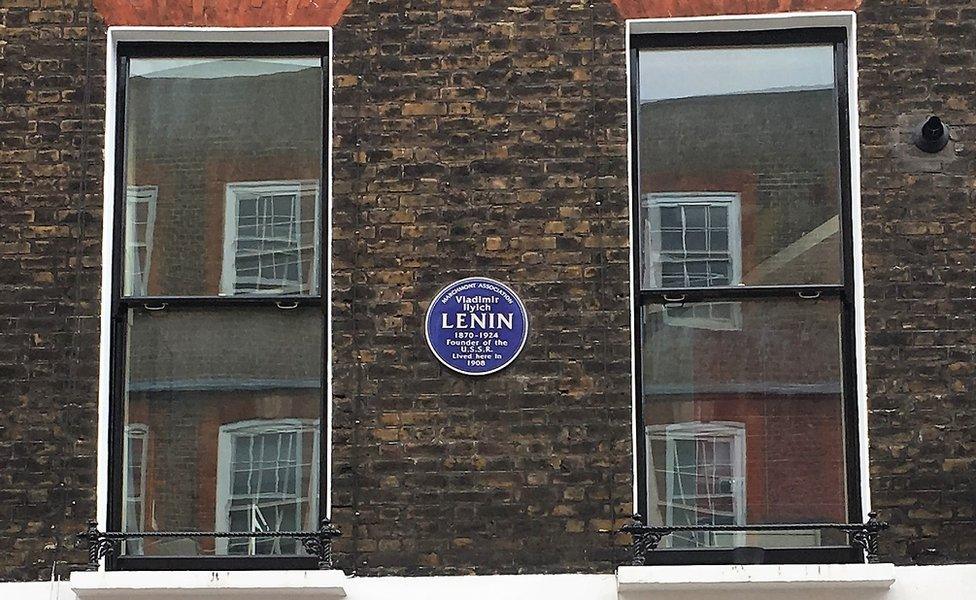 Plaque to Lenin in Tavistock Place